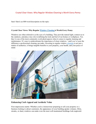 crystal clear views why regular window cleaning