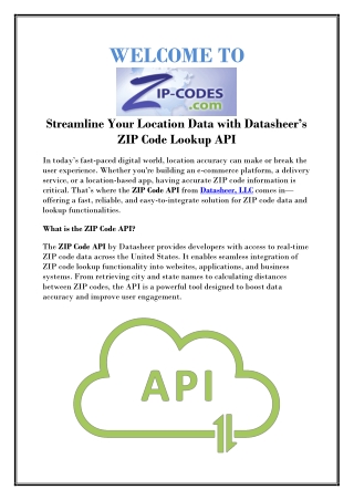Accurate ZIP Code Lookup API for Developers