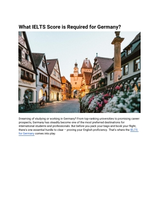 What IELTS Score is Required for Germany.docx