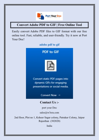 Convert Adobe PDF to GIF  Free Online Tool