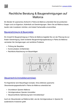 Consultoría de derecho inmobiliario – Expertos legales en Mallorca