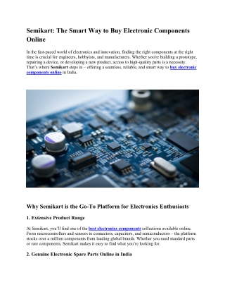 Semikart: The Smart Way to Buy Electronic Components Online