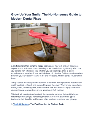 Glow Up Your Smile_ The No-Nonsense Guide to Modern Dental Fixes