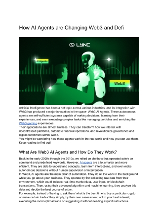 how ai agents are changing web3 and defi