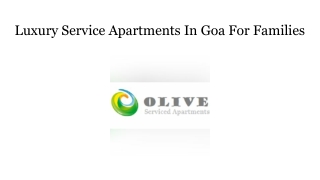 Luxury Service Apartments In Goa For Families