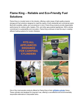 Flame King – Reliable and Eco-Friendly Fuel Solutions