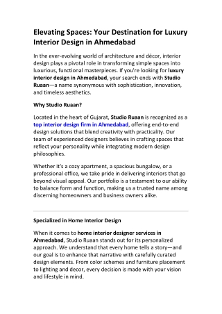 Elegant Interiors for Homes & Offices in Ahmedabad