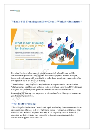 What Is SIP Trunking and How Does It Work for Businesses