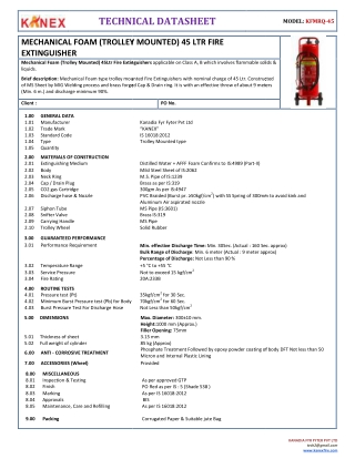 Mechanical Foam (Trolley Mounted) 45Ltr Fire Extinguishers
