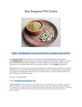Buy Ibogaine PTA Online
