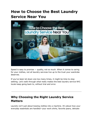 how to choose the best laundry service near you