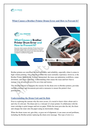 what causes a brother printer drum error