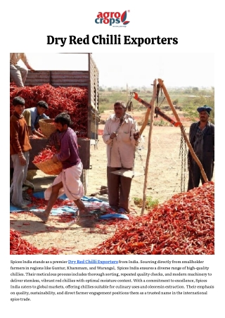 Dry Red Chilli Exporters