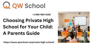 Join the Best Private Online High School in Canada – QW School |  1 866-983-0192