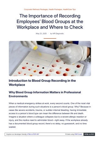 The Importance of Recording Employees’ Blood Groups at the Workplace and Where to Check