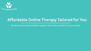 Affordable Online Therapy Tailored for You