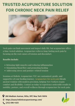 Trusted Acupuncture Solution for Chronic Neck Pain Relief