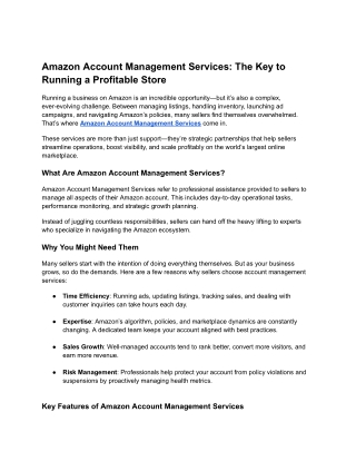 amazon account management services