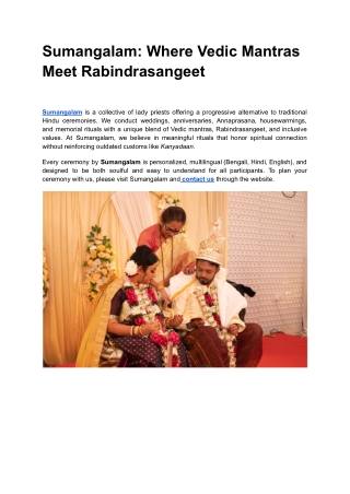 Sumangalam_ Where Vedic Mantras Meet Rabindrasangeet