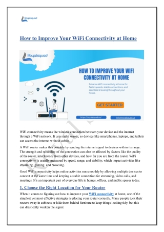 How to Improve Your WiFi Connectivity at Home