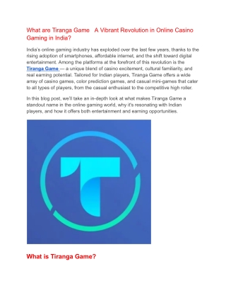 Tiranga Game