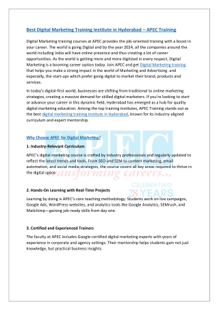 Best Digital Marketing Training Institute in Hyderabad