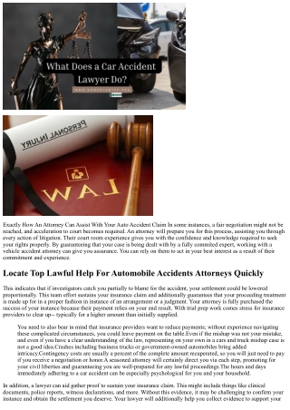 Exactly How Cars And Truck Accident Legal Representatives Aid In Navigating Pers