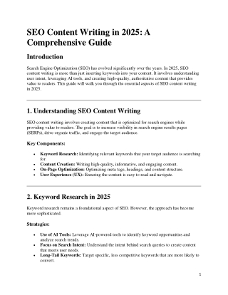 seo content writing in 2025 a comprehensive guide