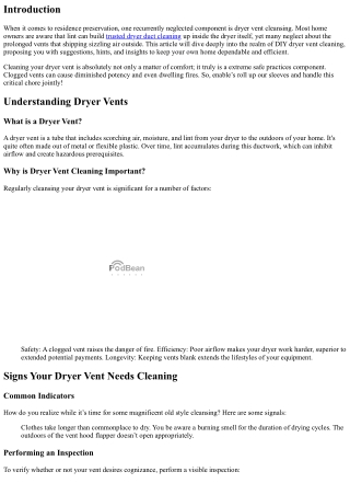 DIY Dryer Vent Cleaning: Tips and Tricks for Homeowners