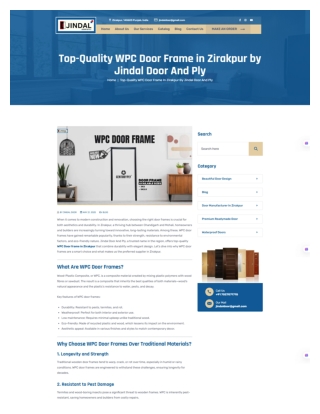Top-Quality WPC Door Frame in Zirakpur by Jindal Door And Ply