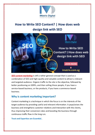 how to write seo content how does web design link