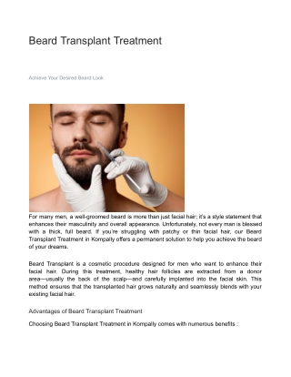 Best Beard Hair Transplant - Advanced GroHair & GloSkin Kompally