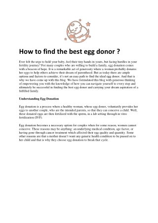 How to find the best egg donor