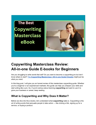 Copywriting Masterclass Review_ All-in-one Guide E-books for Beginners & Pros