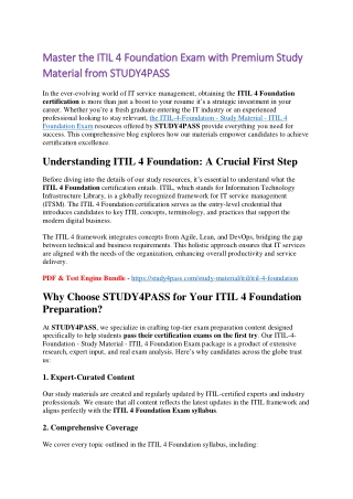 ITIL-4-Foundation Study Material Free Download by STUDY4PASS