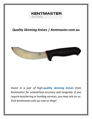 Quality Skinning Knives | Kentmaster.com.au