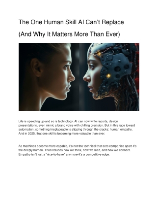 the one human skill ai can t replace and why it matters more than ever