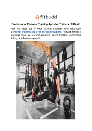 Professional Personal Training Apps for Trainers _ FitBudd