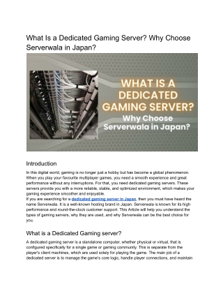 What Is a Dedicated Gaming Server