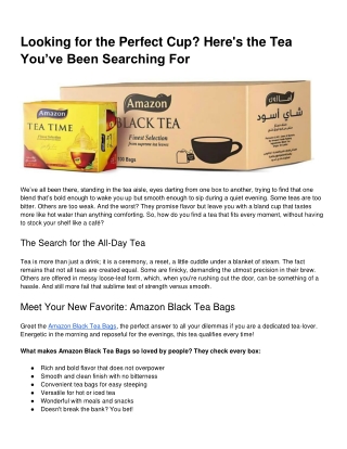 Looking for the Perfect Cup