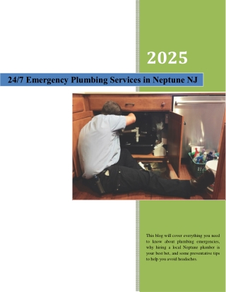 24-7 Emergency Plumbing Services in Neptune, NJ – Fast Local Response!