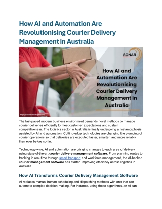how ai and automation are revolutionising courier