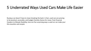 5 Underrated Ways Used Cars Make Life Easier
