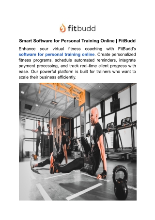 Smart Software for Personal Training Online _ FitBudd