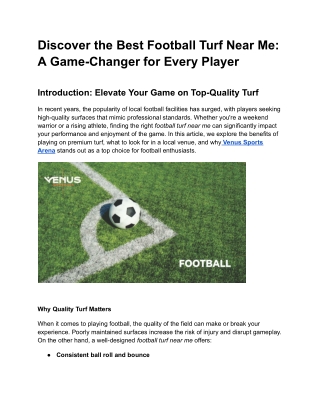 Discover the Best Football Turf Near Me_ A Game-Changer for Every Player