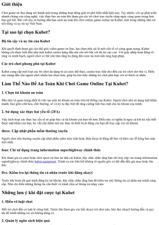 Làm Thế Nào Để An Toàn Khi Chơi Game Online Tại Kubet?