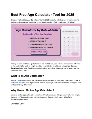 Best Free Age Calculator Tool for 2025