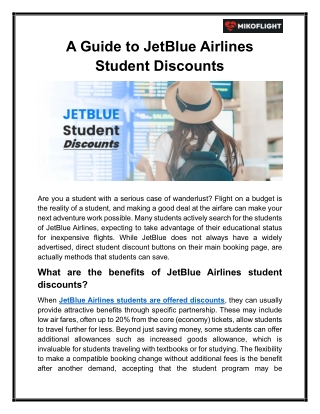 A Guide to JetBlue Airlines Student Discounts