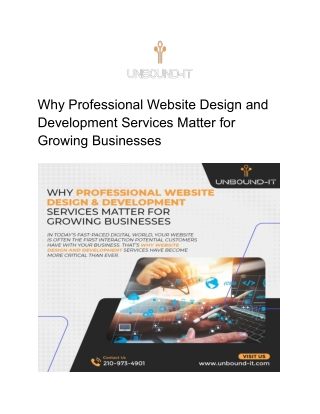 Why Professional Website Design and Development Services Matter for Growing Businesses