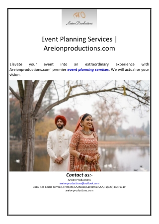 Event Planning Services | Areionproductions.com